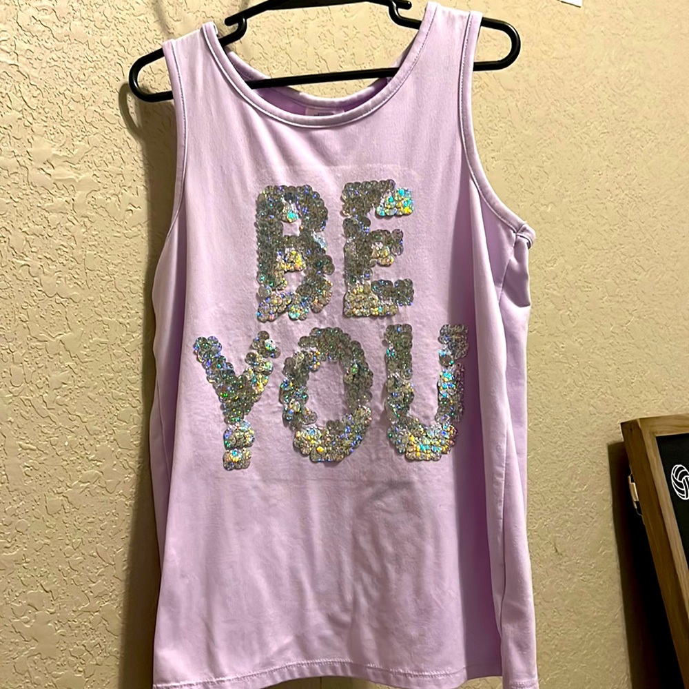 Cute purple tang top. Brand- more than magic size- M(7/8)